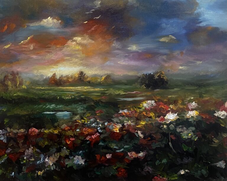 “Tramonto da dietro al roseto”