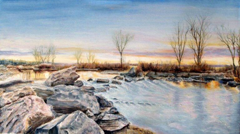 alba sul fiume