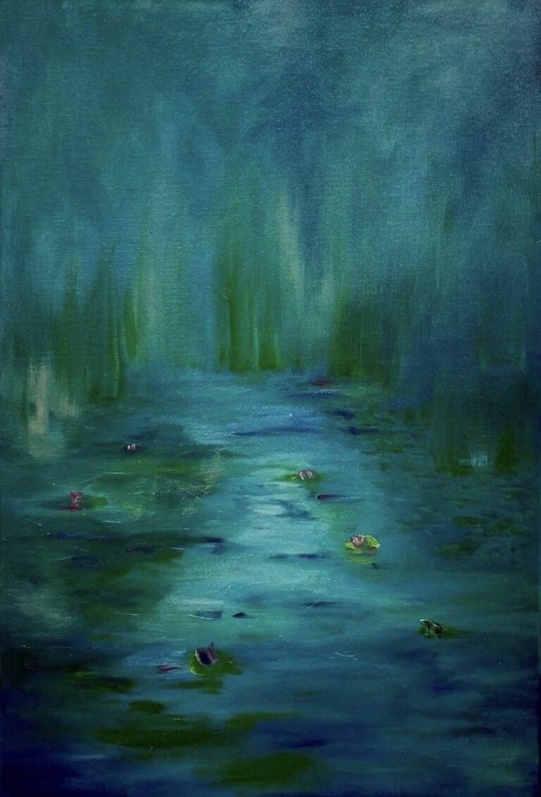 Water Lilies And A Frog