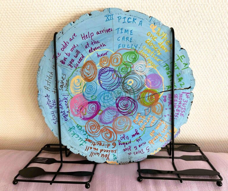 Installation: Upcycled Wheel – Spiralling Clock