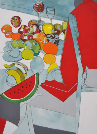 Still life with watermelon